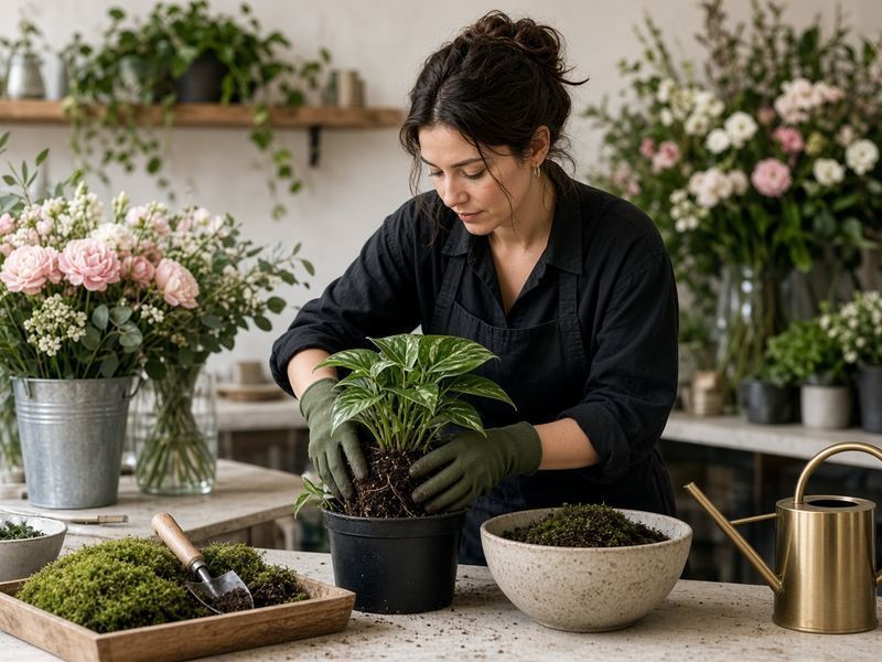 Plant care bar at Scoccteeth Florals