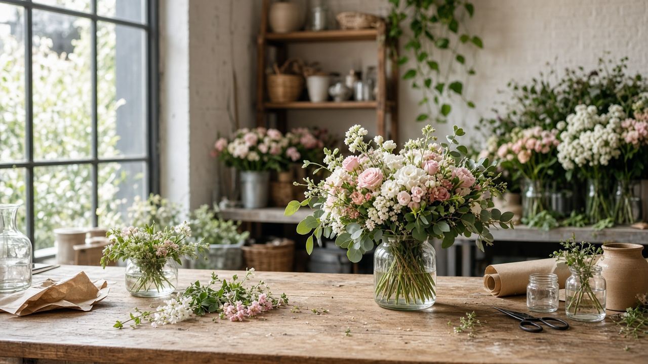 Florist / bouquets / event florals workspace at Scoccteeth Florals